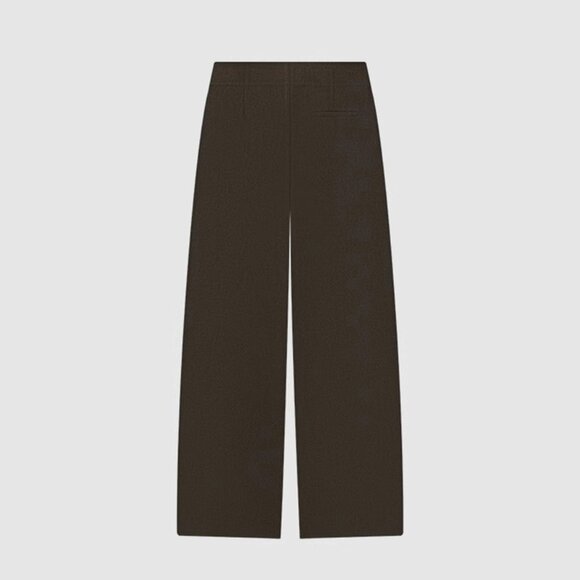 B.Sure Dark Brown Drape Casual Wide-Leg Trousers - Picture 2 of 4